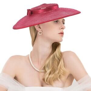 9792 Fascinators For Women Elegant Wide Brim Tea Party Church Wedding Hat